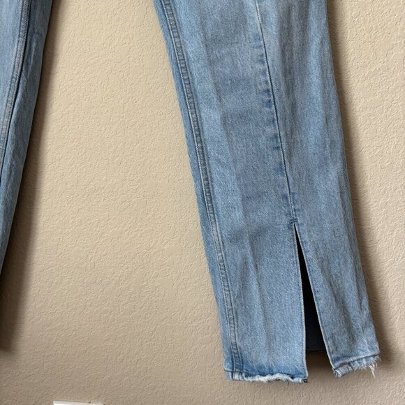 Abercrombie & Fitch The 90s Straight Leg Ultra High Rise Split Hem Jeans 10 Long - Picture 7 of 11
